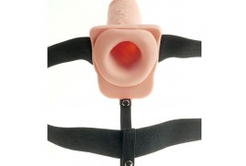 fetish fantasy series arnes ajustable pene realistico con testiculos recargable y vibrador 28 cm