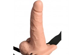 fetish fantasy series arnes ajustable control remoto pene realistico con testiculos recargable y vibrador 15 cm