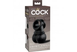 king cock elite anillo con testiculos de silicona