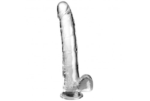 king cock clear dildo con testiculos 248 cm transparente