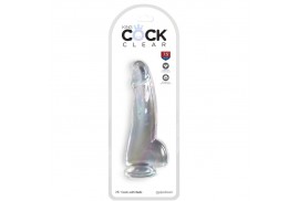 king cock clear dildo con testiculos 152 cm transparente