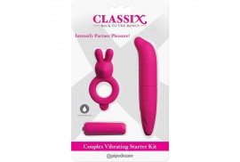classix kit para parejas con anillo bala y estimulador rosa