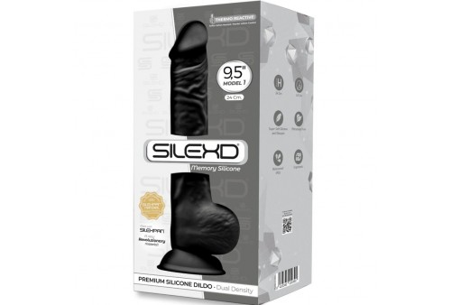 silexd modelo 1 pene realistico silicona premium silexpan negro 24 cm