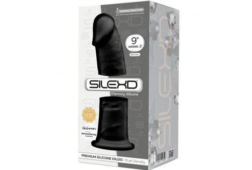 silexd modelo 2 pene realistico silicona premium silexpan negro 23 cm