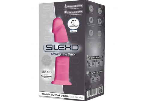 silexd modelo 2 pene realistico silicona premium silexpan rosa fluorescente 15 cm