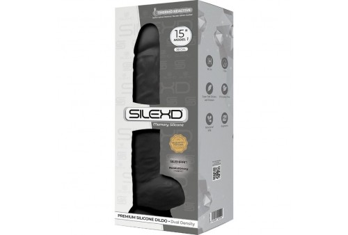 silexd modelo 1 pene realistico silicona premium silexpan negro 38 cm