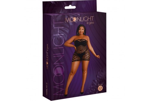 moonlight modelo 10 vestido rejilla negro talla unica plus size