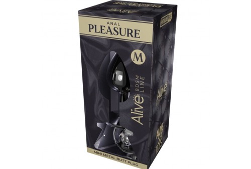 alive anal pleasure mini plug metal negro talla m