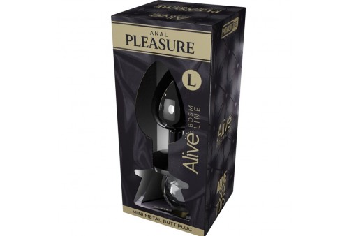 alive anal pleasure mini plug metal negro talla l