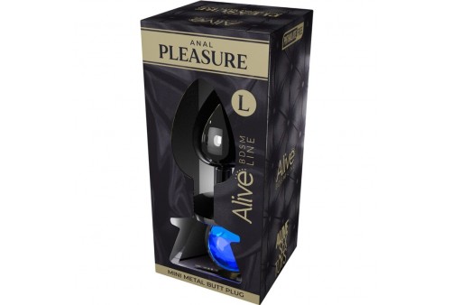 alive anal pleasure mini plug metal azul talla l
