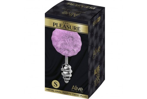 alive anal pleasure plug espiral metal pompon violeta talla s