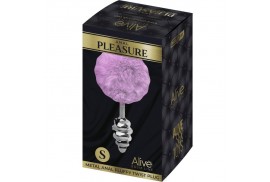alive anal pleasure plug espiral metal pompon violeta talla s