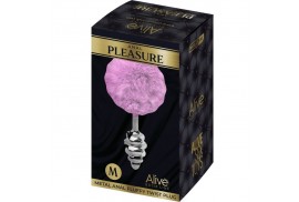 alive anal pleasure plug espiral metal pompon violeta talla m