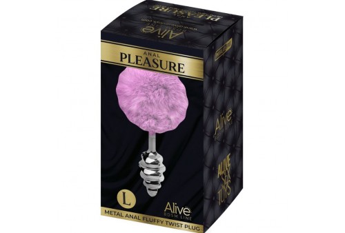 alive anal pleasure plug espiral metal pompon violeta talla l