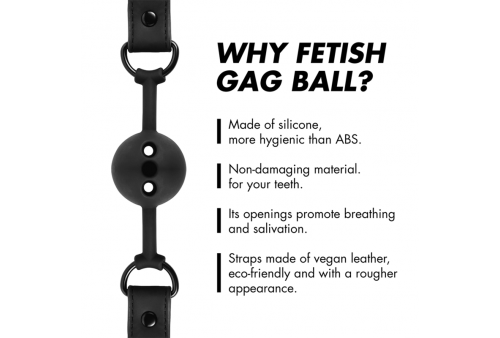 fetish submissive bondage mordaza de bola de silicona transpirable