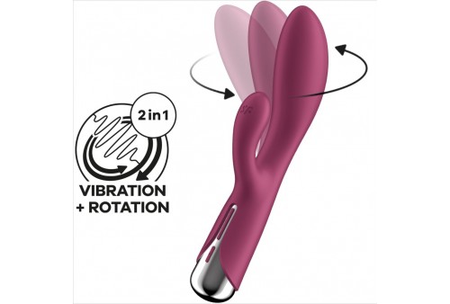 satisfyer spinning rabbit 1 estimulacion clitoris y punto g rojo