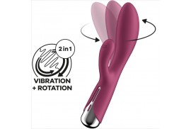 satisfyer spinning rabbit 1 estimulacion clitoris y punto g rojo