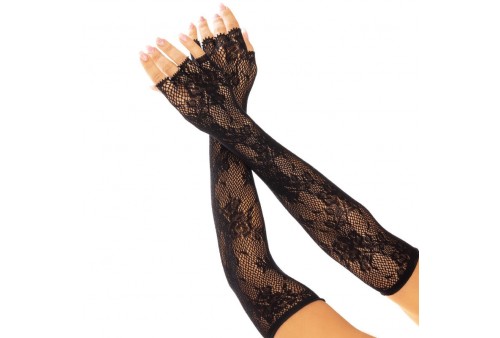 leg avenue guantes sin dedos red floral negro
