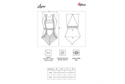 livco corsetti fashion lixpen lc 90612 body negro s m
