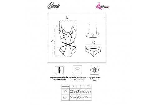 livco corsetti fashion hawain lc 90665 body negro s m