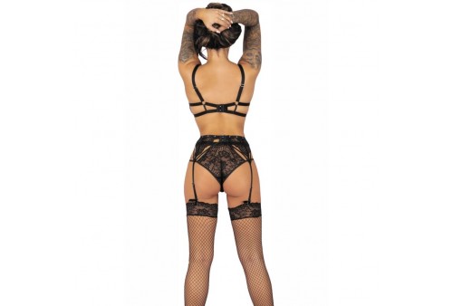 livco corsetti fashion pojzon lc 90670 sujetador medias liguero panty negro s m