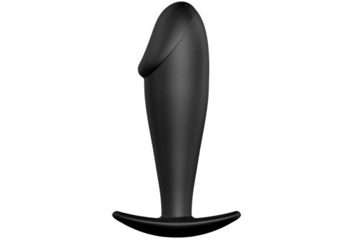 pretty love plug anal silicona forma pene negro