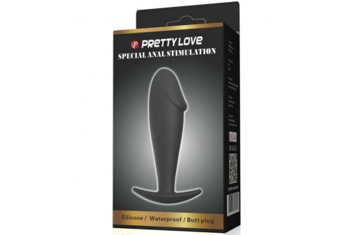 pretty love plug anal silicona forma pene negro