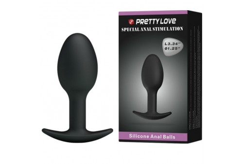 pretty love plug anal silicona 65 cm negro