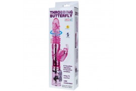 vibrador recargable con rotacion y estimulador throbbing butterfly