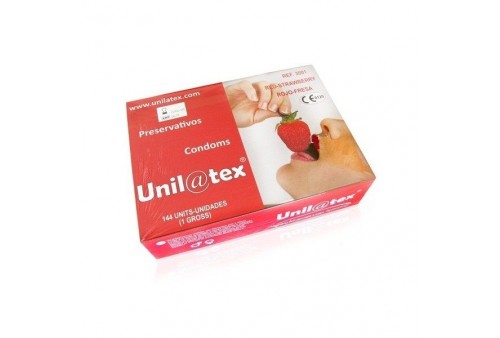 unilatex preservativos rojos fresa 144 uds