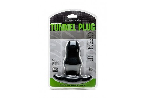 perfect fit double tunnel plug l negro