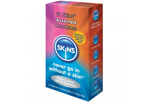 skins preservativos natural fino puntos estrias 12 uds