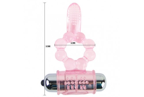 anillo silicona 10 ritmos lengua con vibracion rosa