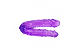dildo doble lila en gelatina flexible