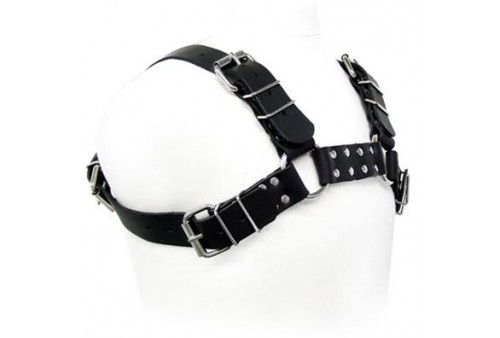 leather body black bull dog harness